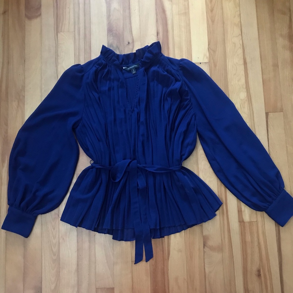 Banana Republic Chiffon Pleated Blouse with Belt